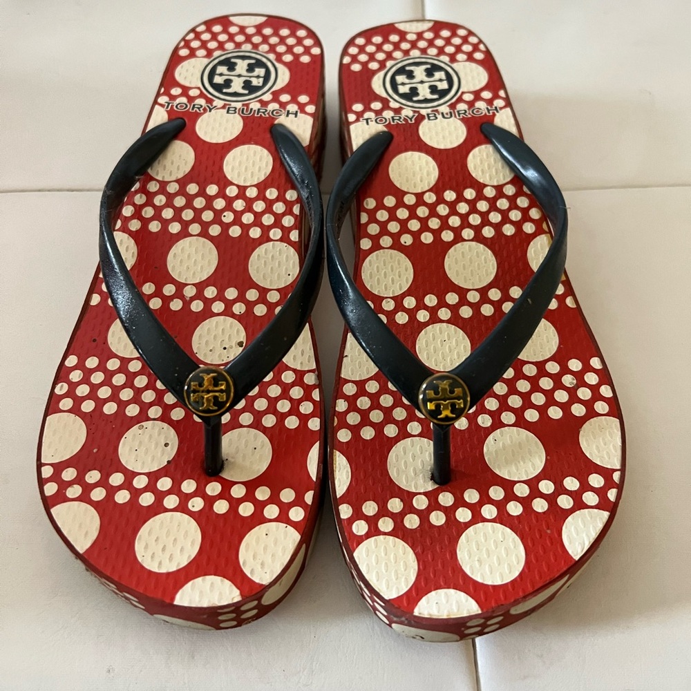 Tory Burch Thandie Wedge Flip Flop Size 7
